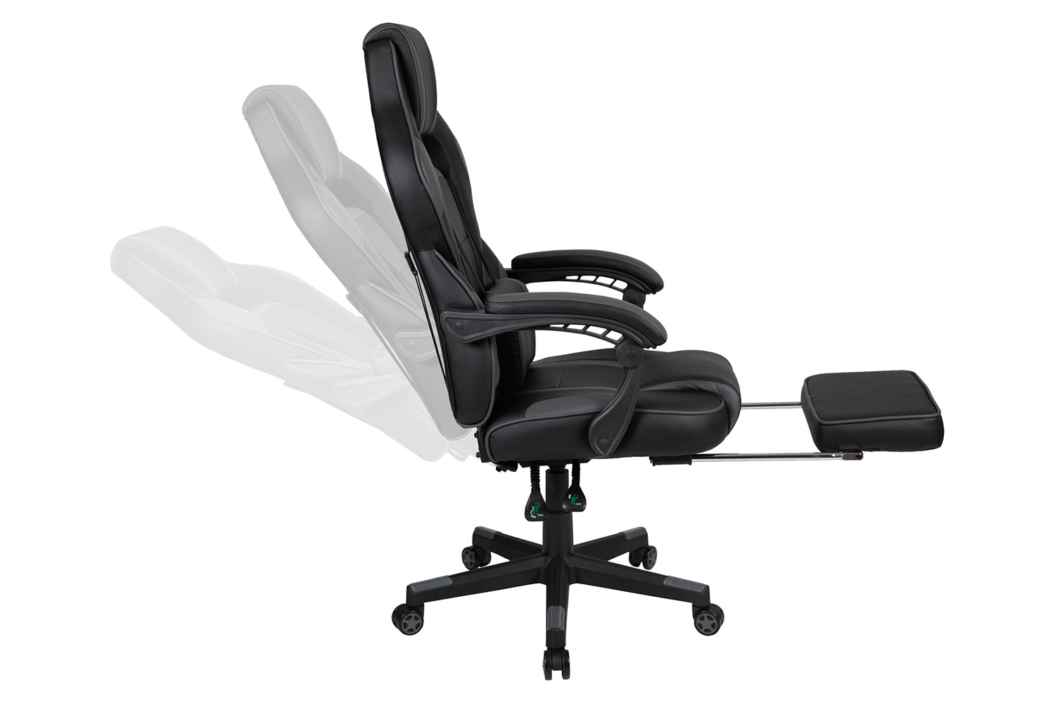 BLNK X40 Gaming Racing Ergonomic Computer Chair with Fully Reclining Back/Arms, Slide-Out Footrest, Massaging Lumbar - Black/Gray