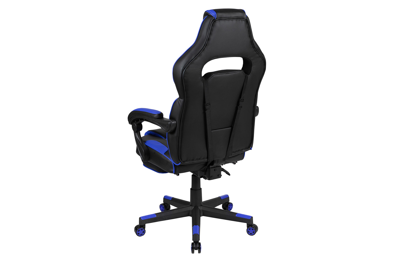 BLNK X40 Gaming Racing Ergonomic Computer Chair with Fully Reclining Back/Arms, Slide-Out Footrest, Massaging Lumbar - Black/Blue