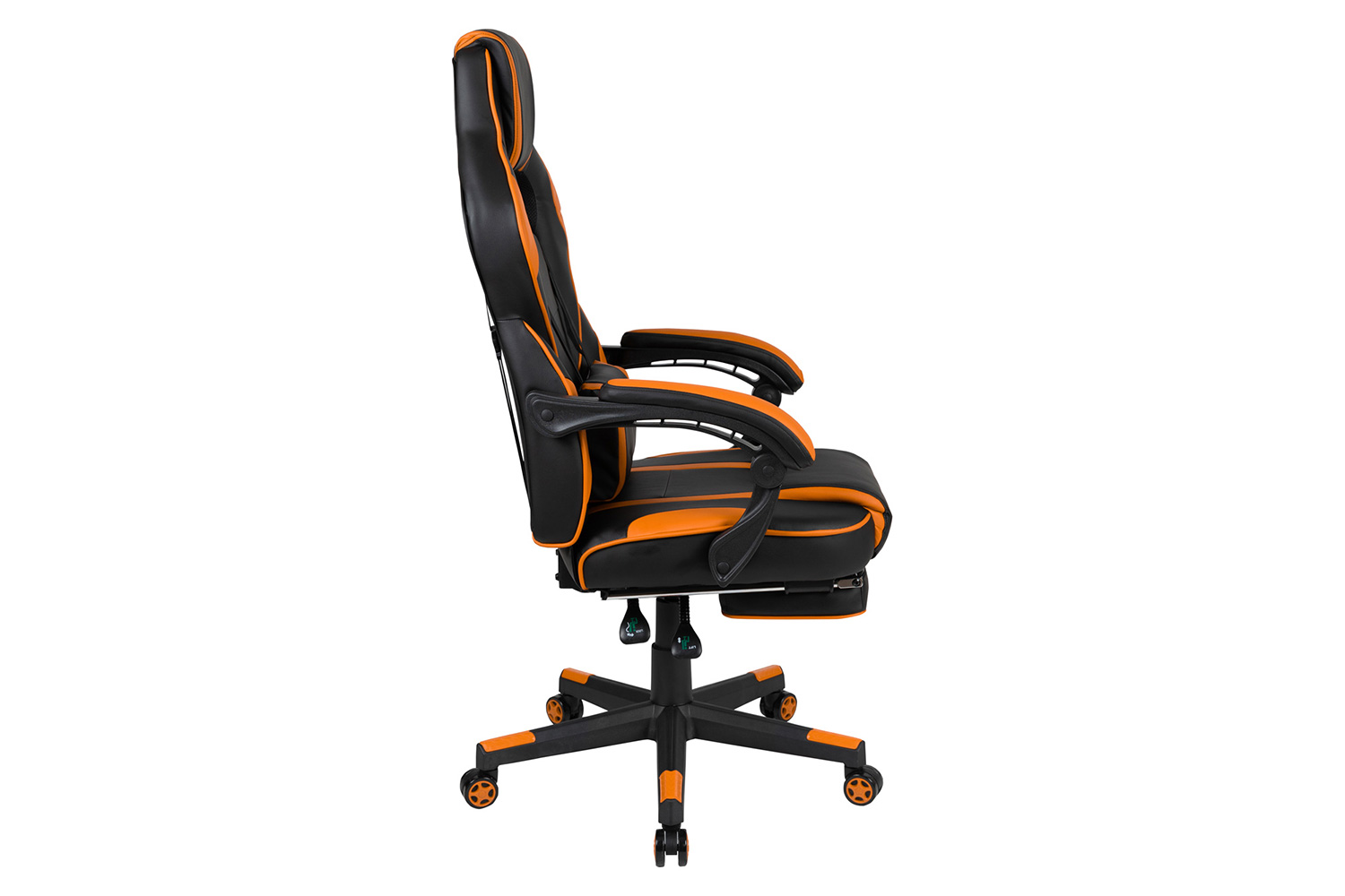 BLNK X40 Gaming Racing Ergonomic Computer Chair with Fully Reclining Back/Arms, Slide-Out Footrest, Massaging Lumbar - Black/Orange