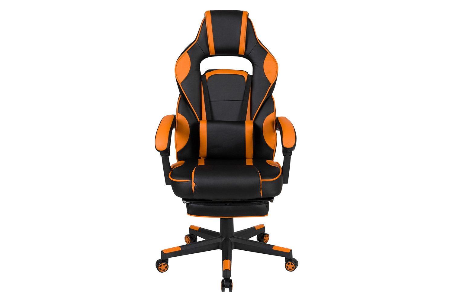 BLNK X40 Gaming Racing Ergonomic Computer Chair with Fully Reclining Back/Arms, Slide-Out Footrest, Massaging Lumbar - Black/Orange