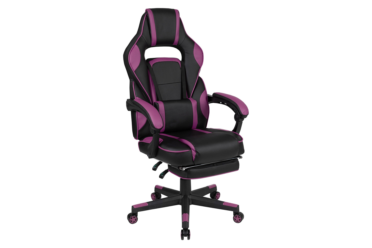 BLNK X40 Gaming Racing Ergonomic Computer Chair with Fully Reclining Back/Arms, Slide-Out Footrest, Massaging Lumbar - Black/Purple