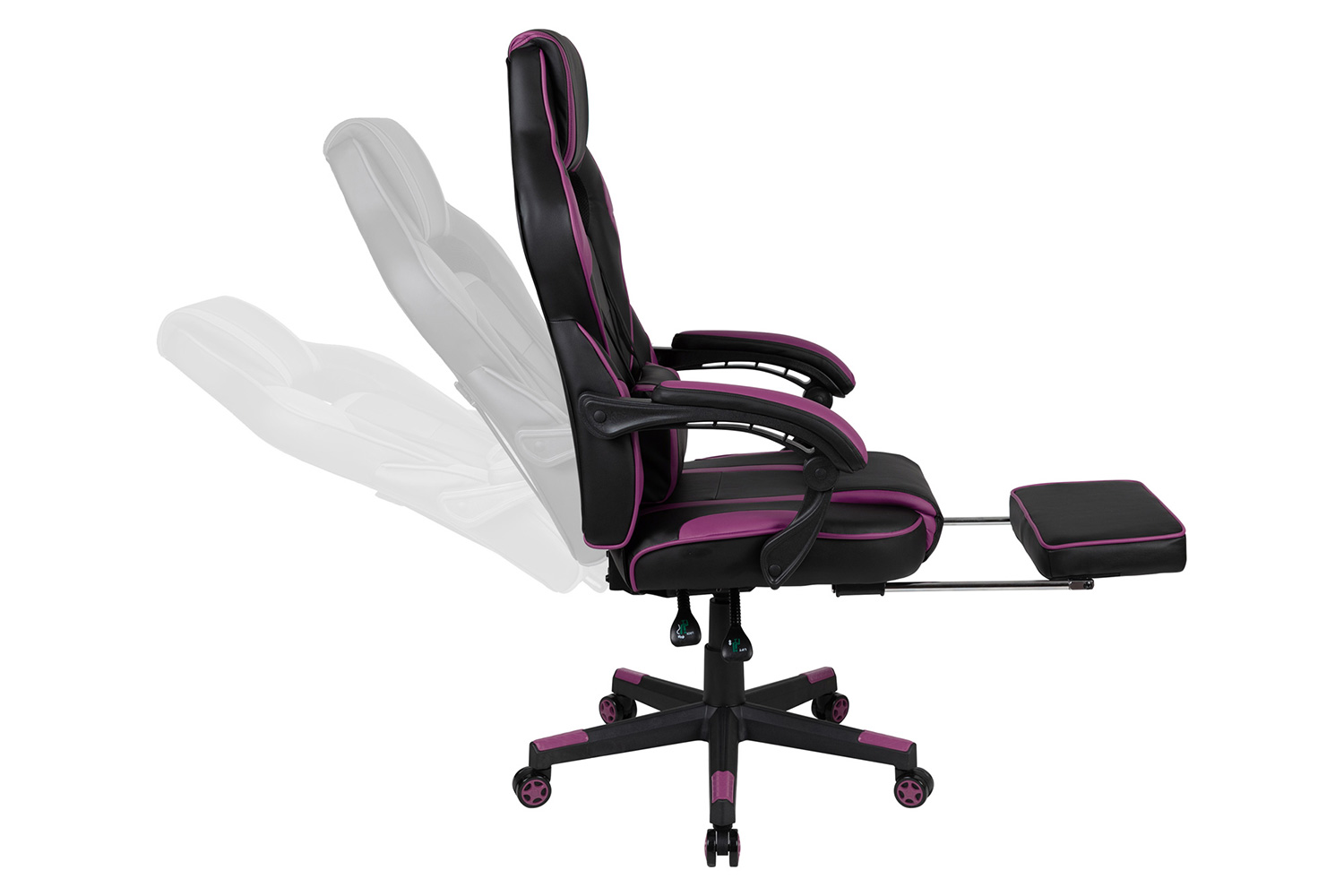 BLNK X40 Gaming Racing Ergonomic Computer Chair with Fully Reclining Back/Arms, Slide-Out Footrest, Massaging Lumbar - Black/Purple