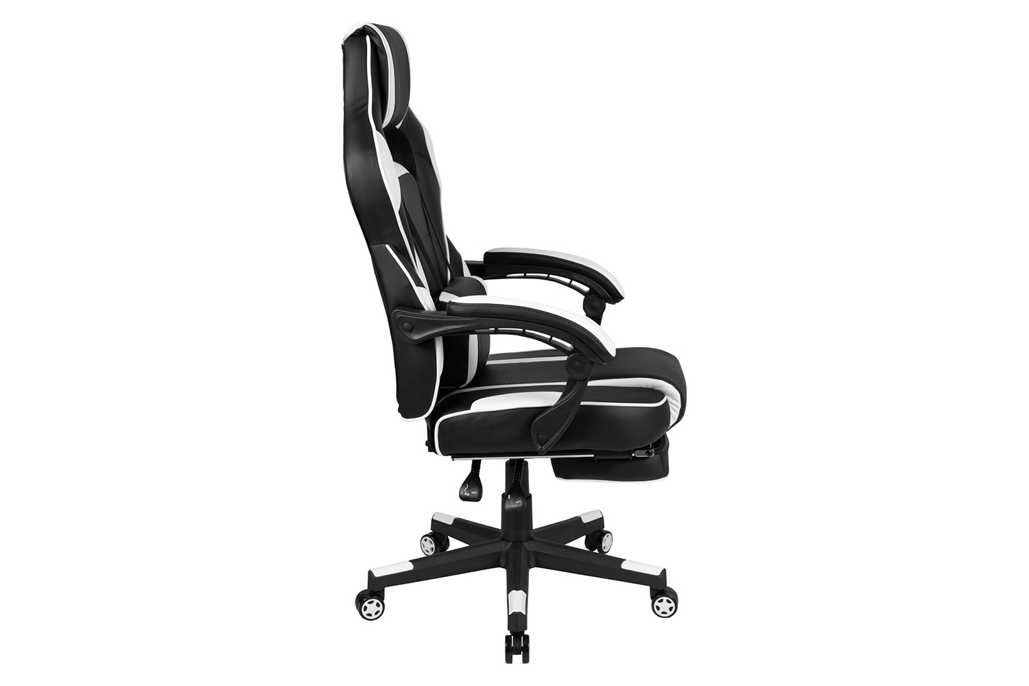 BLNK X40 Gaming Racing Ergonomic Computer Chair with Fully Reclining Back/Arms, Slide-Out Footrest, Massaging Lumbar - White