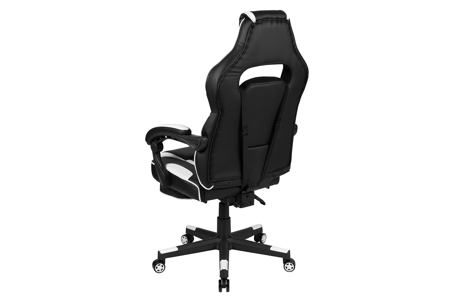 BLNK X40 Gaming Racing Ergonomic Computer Chair with Fully Reclining Back/Arms, Slide-Out Footrest, Massaging Lumbar - White