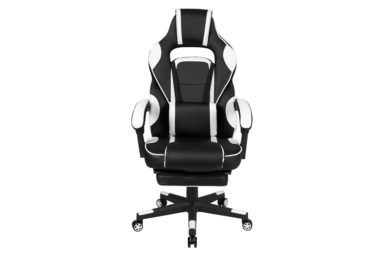 BLNK X40 Gaming Racing Ergonomic Computer Chair with Fully Reclining Back/Arms, Slide-Out Footrest, Massaging Lumbar - White