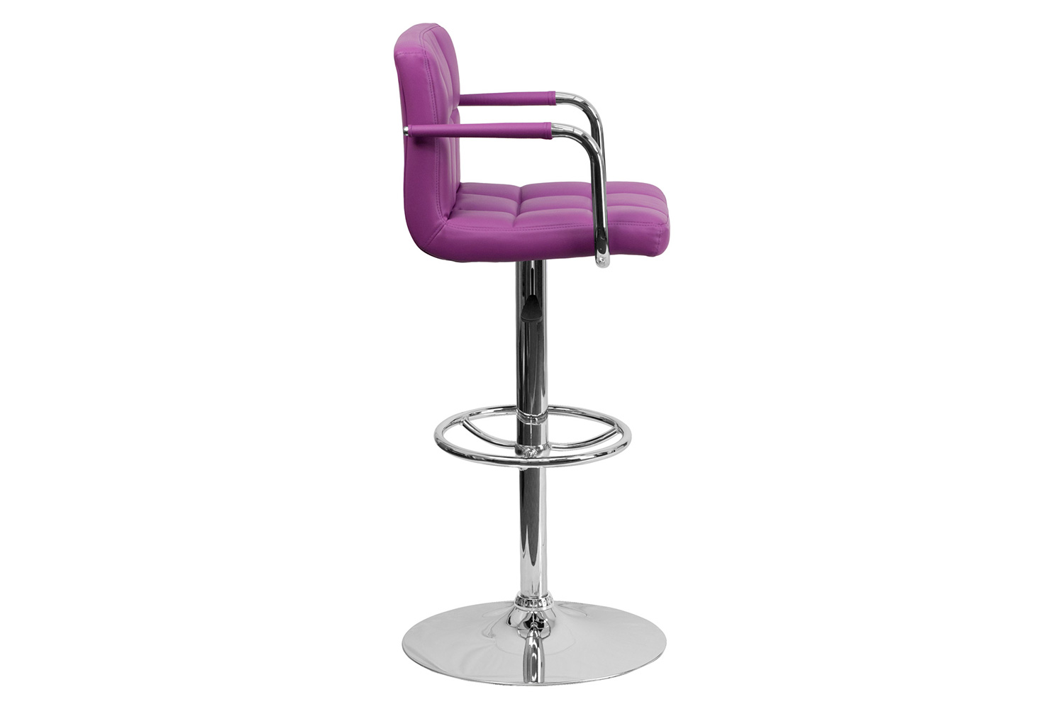 BLNK - Contemporary Vinyl Adjustable Height Bar Stool with Arms and Chrome Base