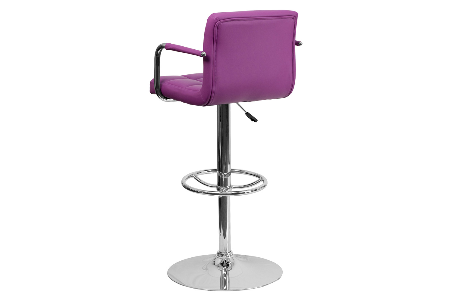 BLNK - Contemporary Vinyl Adjustable Height Bar Stool with Arms and Chrome Base