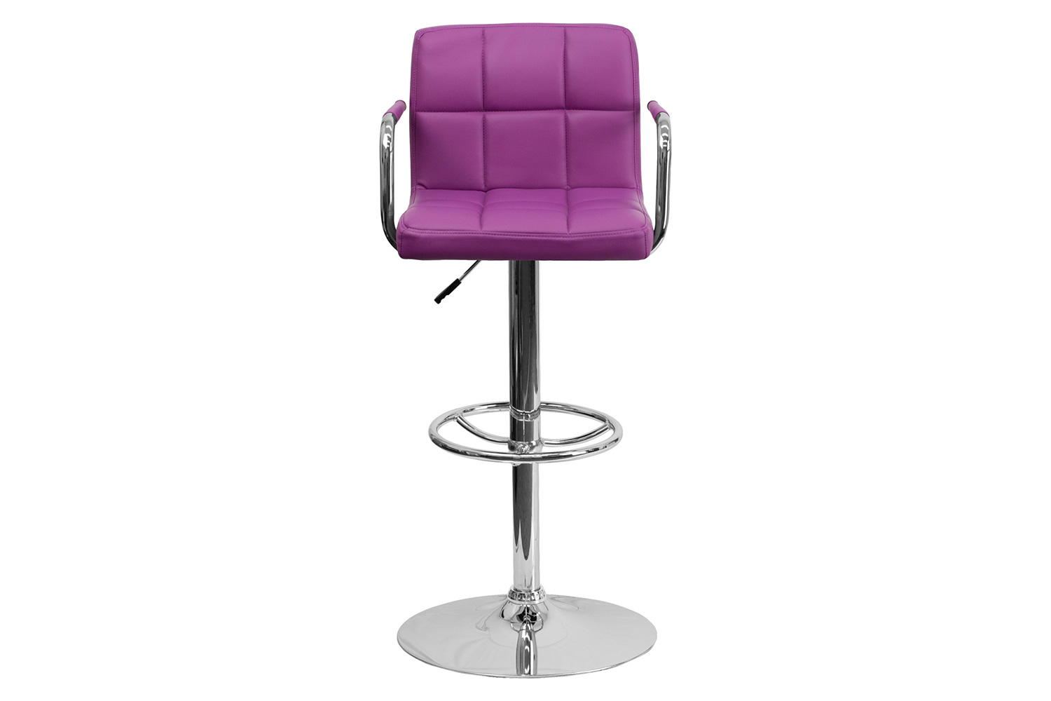 BLNK - Contemporary Vinyl Adjustable Height Bar Stool with Arms and Chrome Base