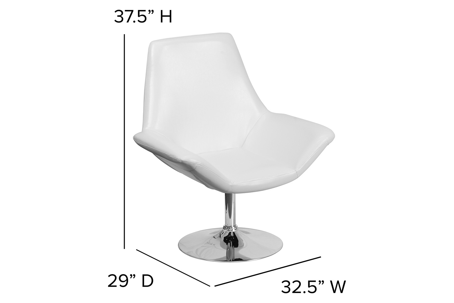 BLNK™ HERCULES Sabrina Series LeatherSoft Side Reception Chair - White