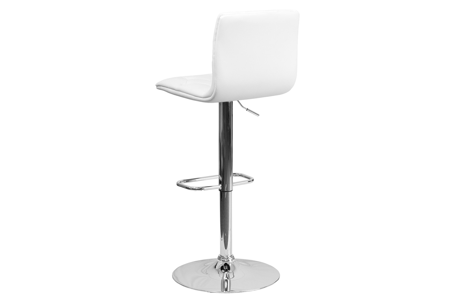 BLNK™ Sammie Vinyl Button Tufted Adjustable Height Bar Stool with Chrome Base - White