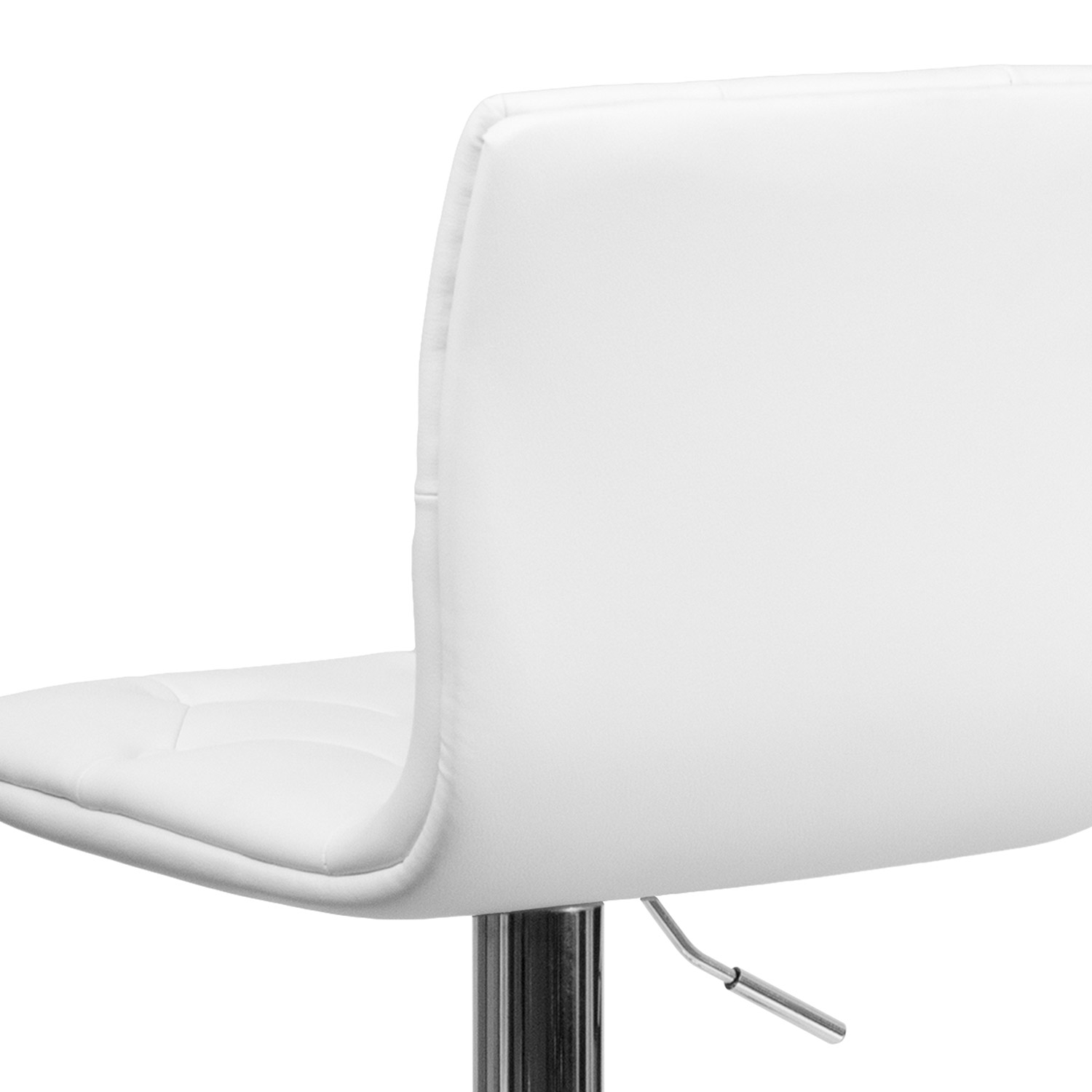 BLNK™ Sammie Vinyl Button Tufted Adjustable Height Bar Stool with Chrome Base - White