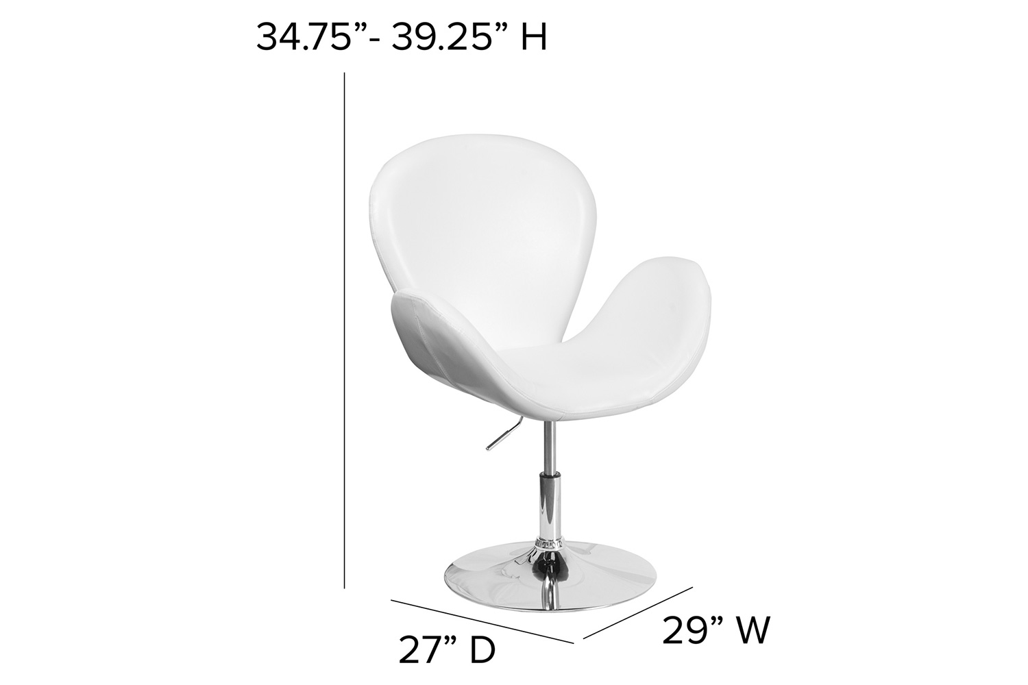 BLNK - HERCULES Trestron Series LeatherSoft Side Reception Chair with Adjustable Height Seat