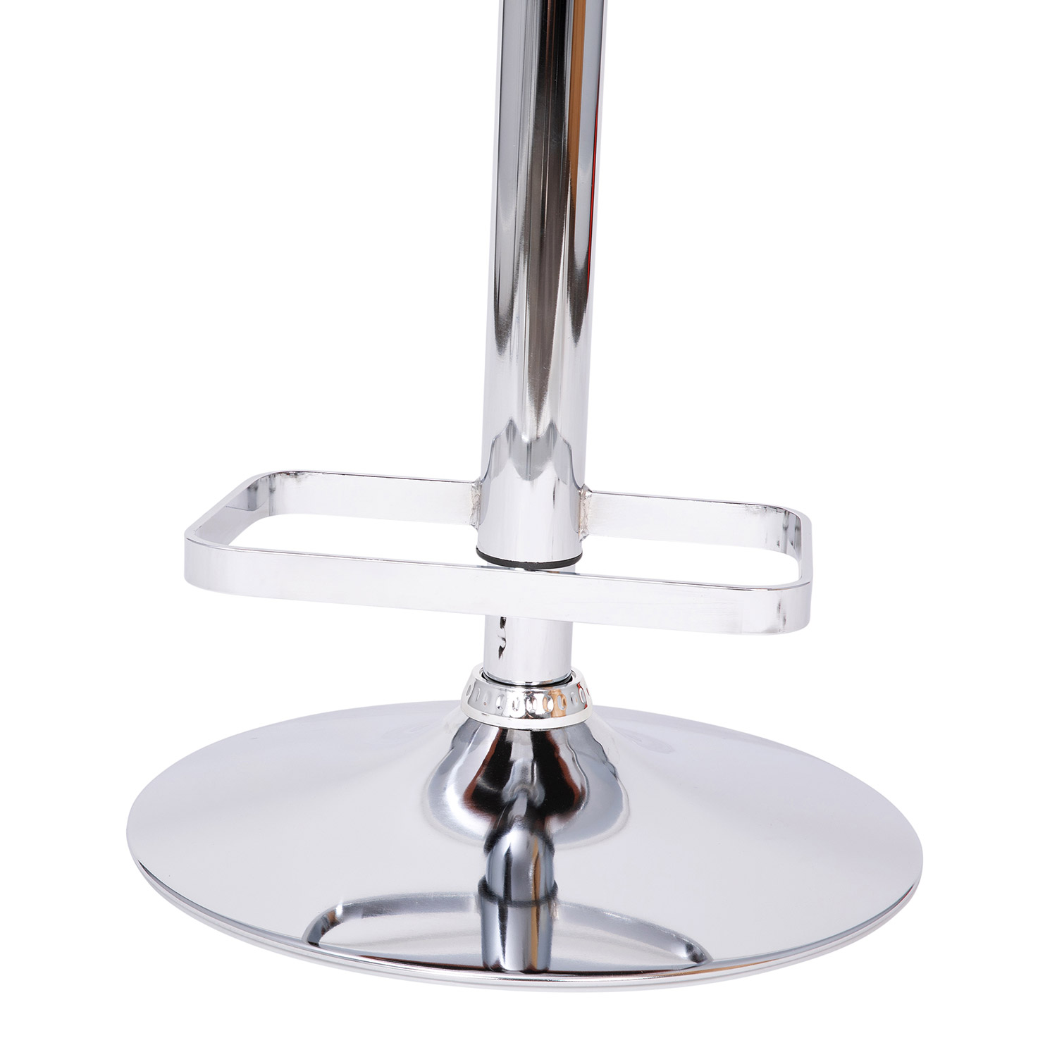 BLNK Erik Vinyl Adjustable Height Bar Stool with Rounded Mid-Back and Chrome Base - Cognac