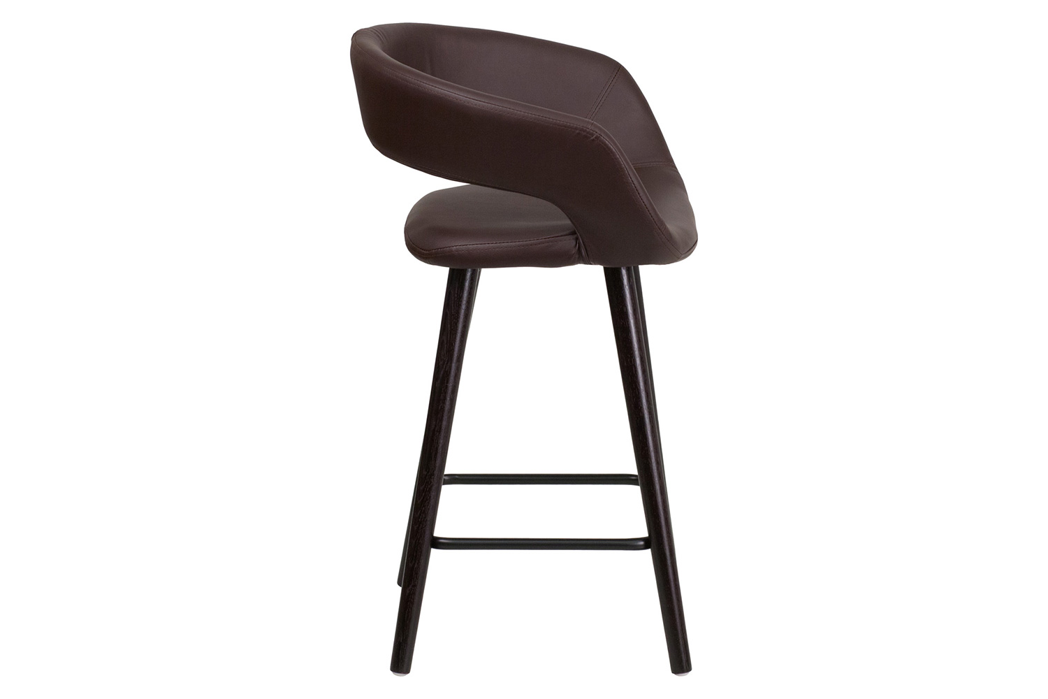 BLNK Brynn Series Vinyl Contemporary Cappuccino Wood Counter Height Stool - Brown