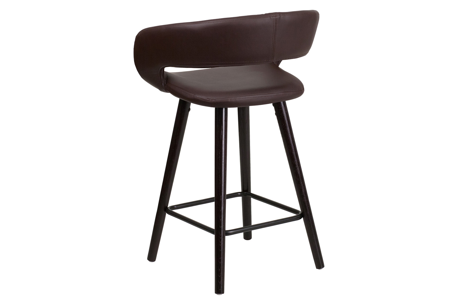 BLNK Brynn Series Vinyl Contemporary Cappuccino Wood Counter Height Stool - Brown