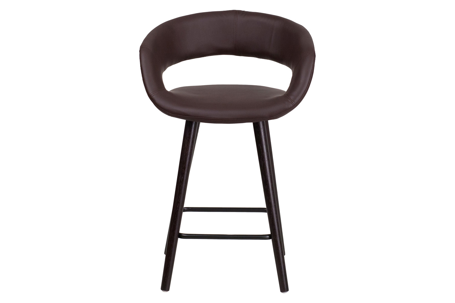 BLNK Brynn Series Vinyl Contemporary Cappuccino Wood Counter Height Stool - Brown