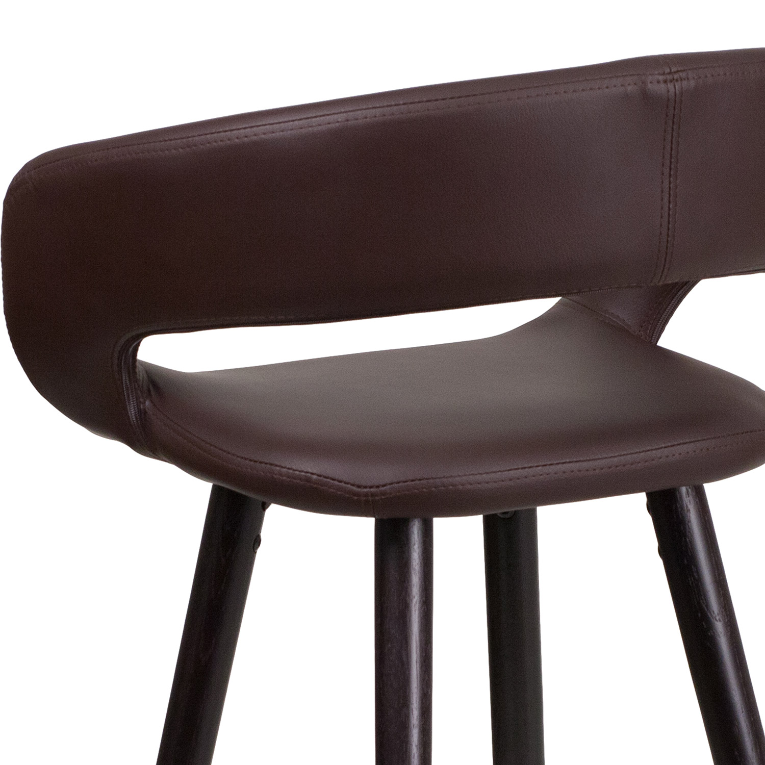 BLNK Brynn Series Vinyl Contemporary Cappuccino Wood Counter Height Stool - Brown