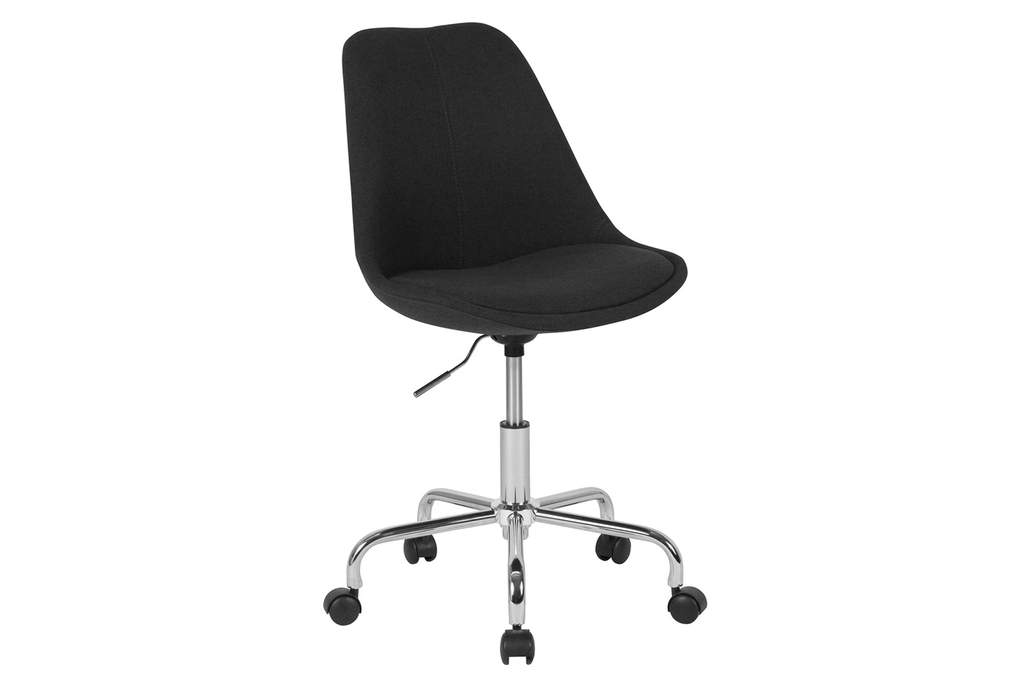 BLNK Aurora Series Mid-Back Task Office Chair with Pneumatic Lift and Chrome Base - Black