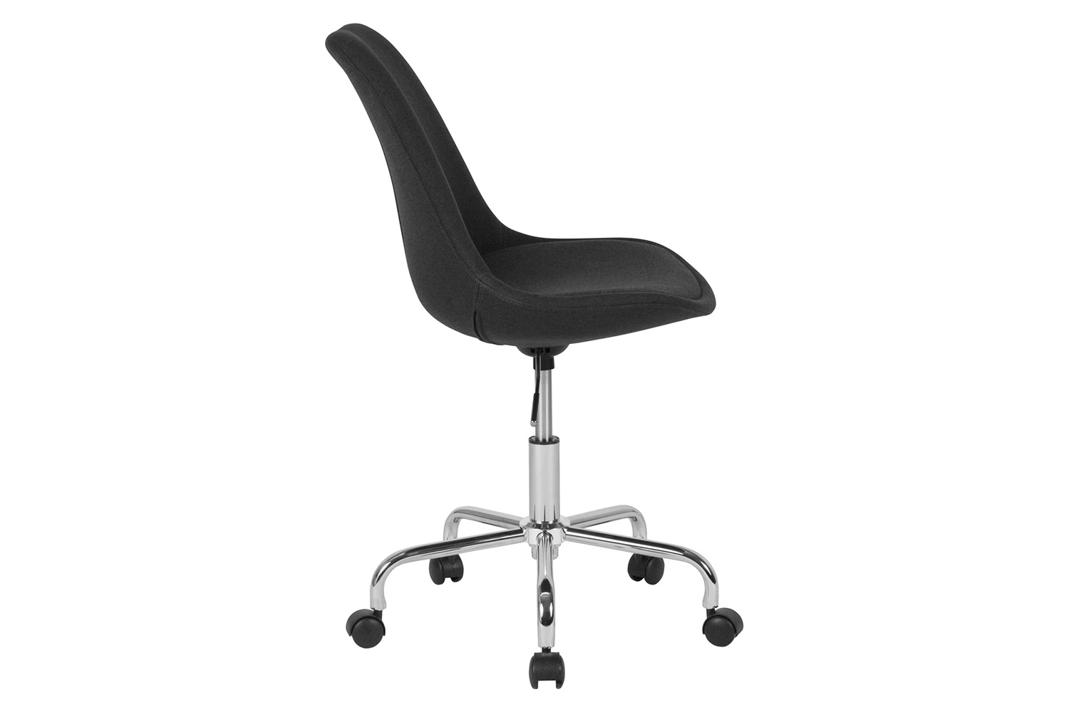 BLNK Aurora Series Mid-Back Task Office Chair with Pneumatic Lift and Chrome Base - Black