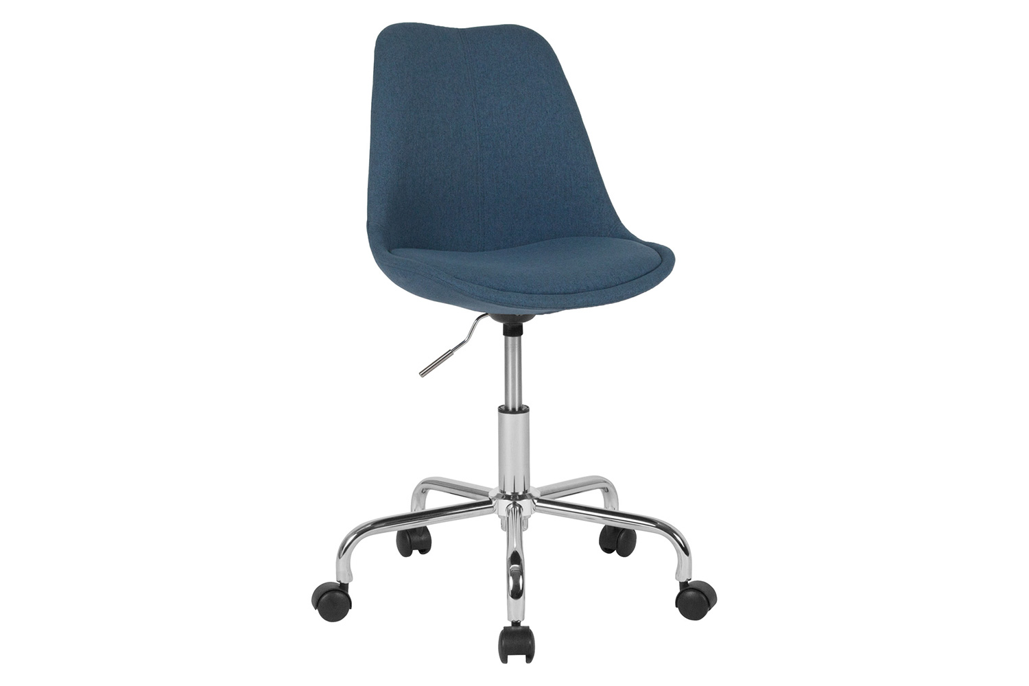 BLNK Aurora Series Mid-Back Task Office Chair with Pneumatic Lift and Chrome Base - Blue