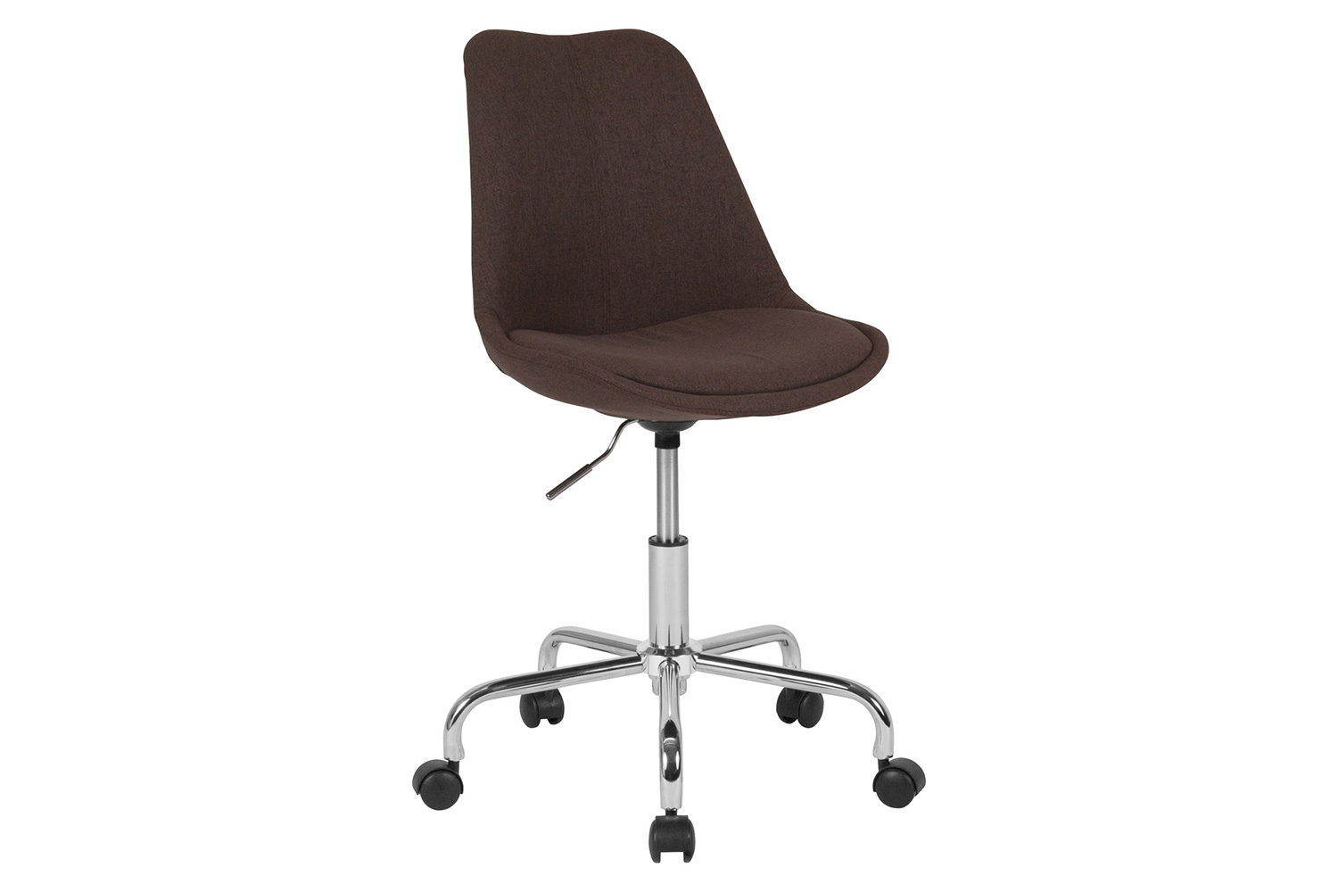 BLNK Aurora Series Mid-Back Task Office Chair with Pneumatic Lift and Chrome Base - Brown