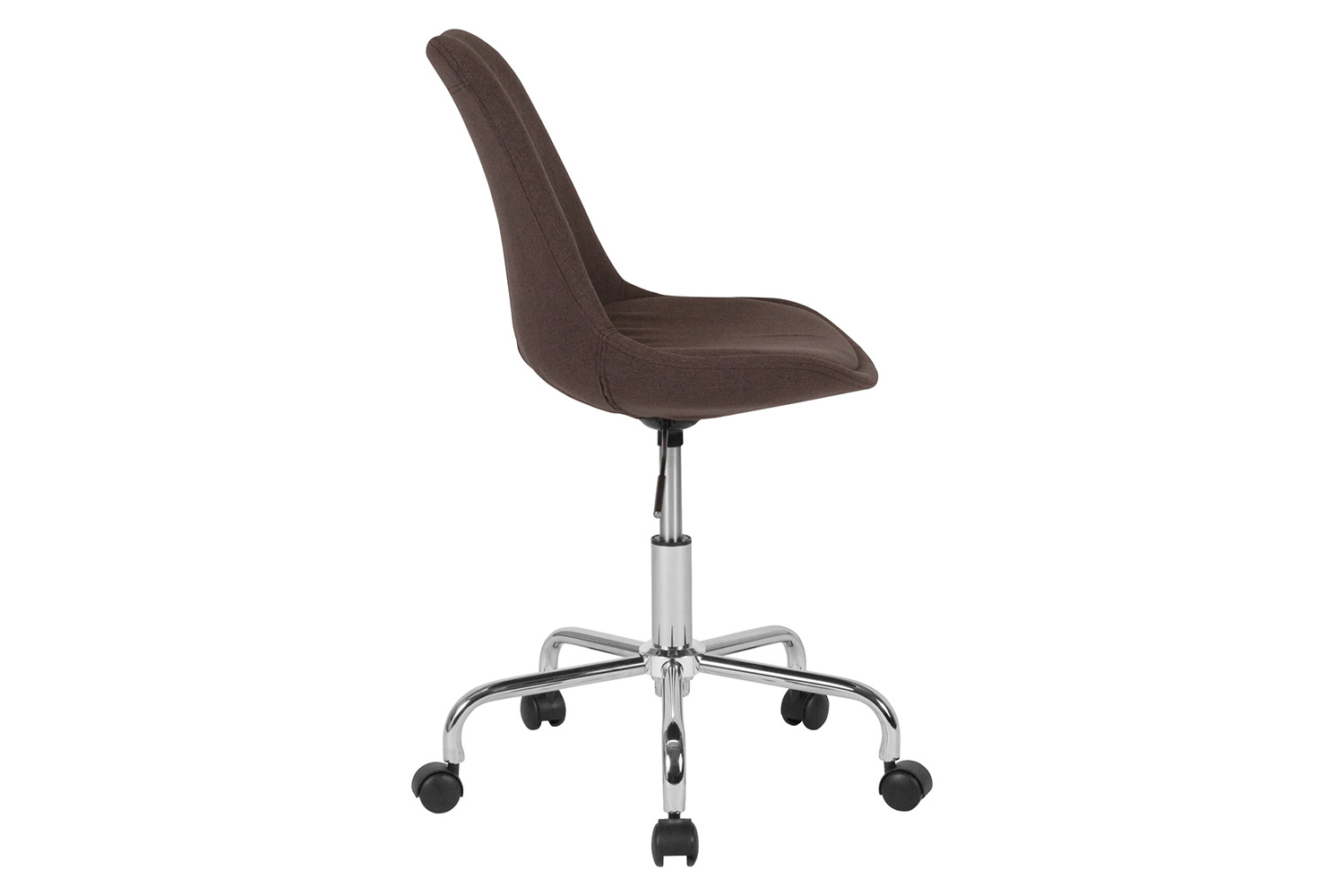 BLNK Aurora Series Mid-Back Task Office Chair with Pneumatic Lift and Chrome Base - Brown