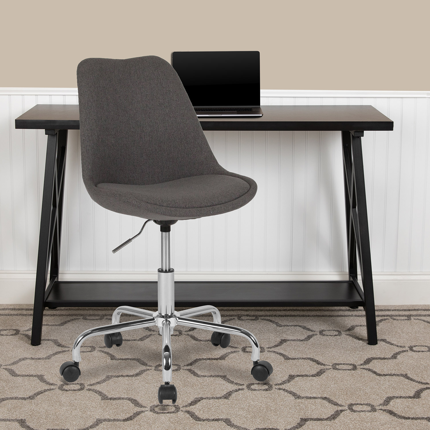 BLNK Aurora Series Mid-Back Task Office Chair with Pneumatic Lift and Chrome Base