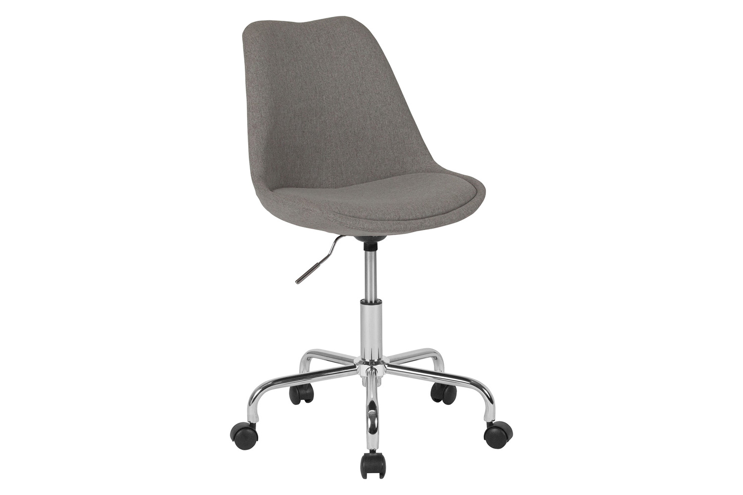 BLNK Aurora Series Mid-Back Task Office Chair with Pneumatic Lift and Chrome Base - Light Gray