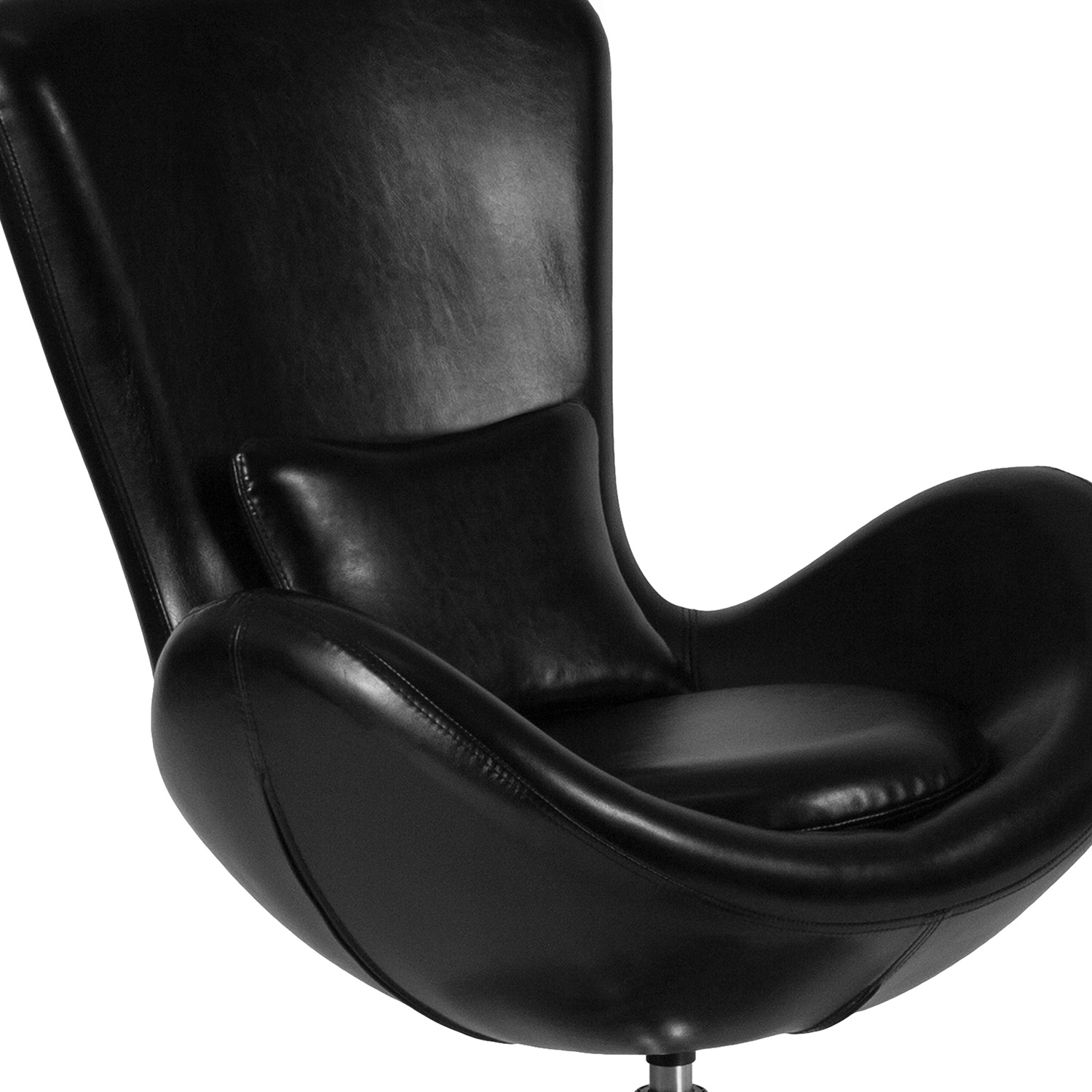 BLNK™ Egg Series LeatherSoft Side Reception Chair - Black