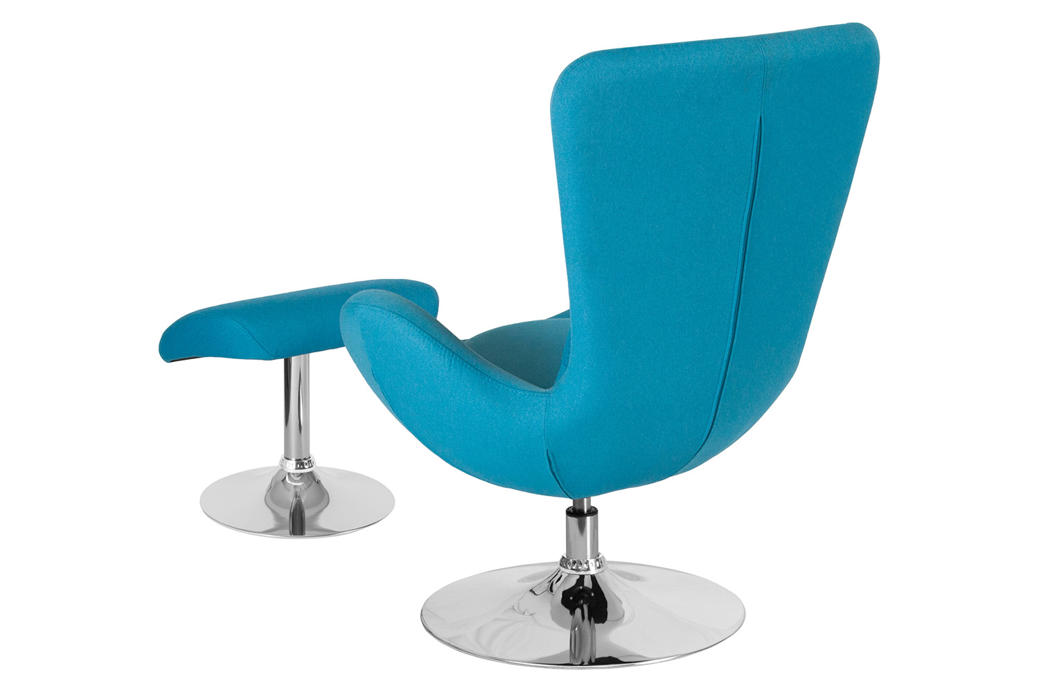 BLNK™ Egg Series Fabric Side Reception Chair with Ottoman - Aqua