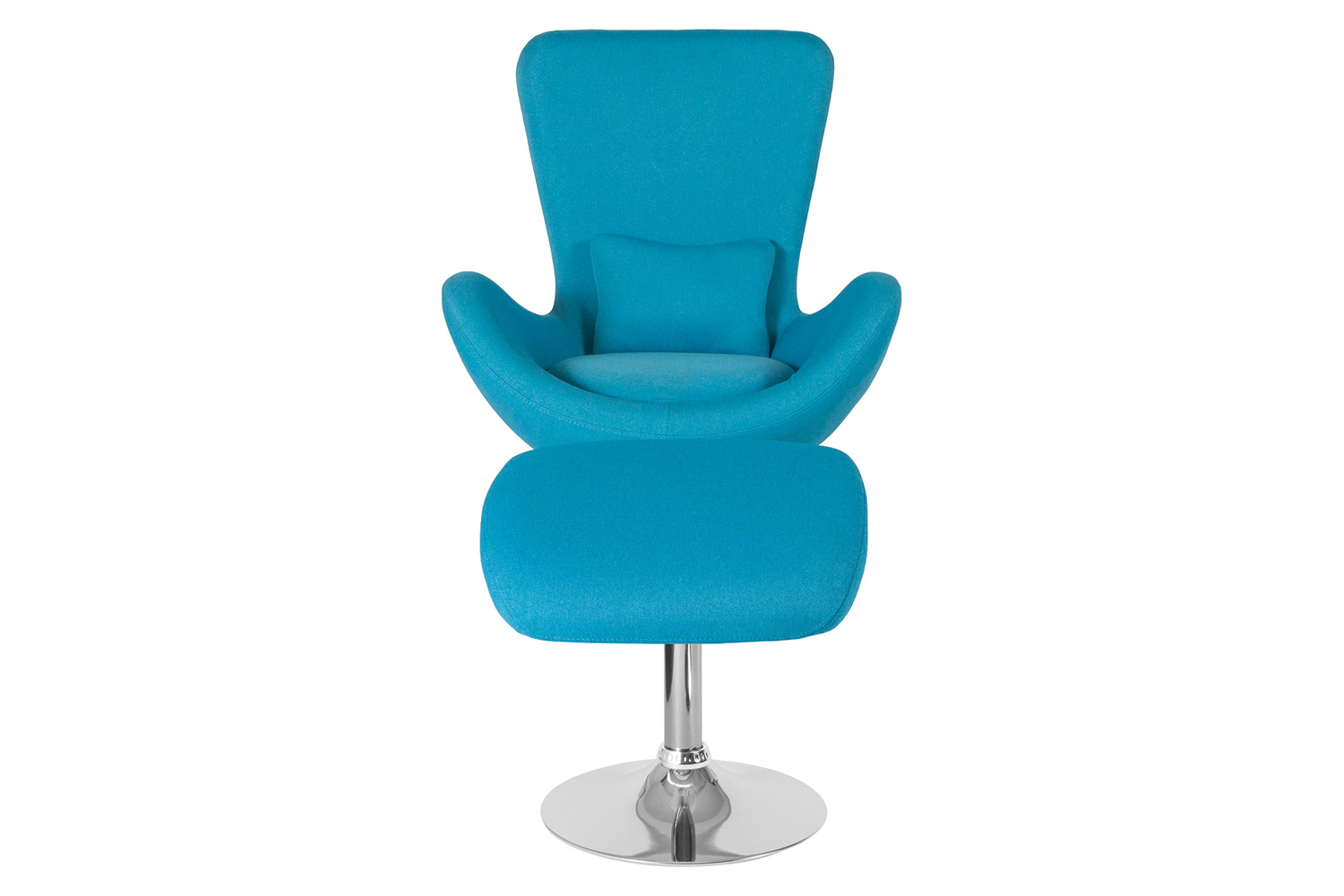 BLNK™ Egg Series Fabric Side Reception Chair with Ottoman - Aqua