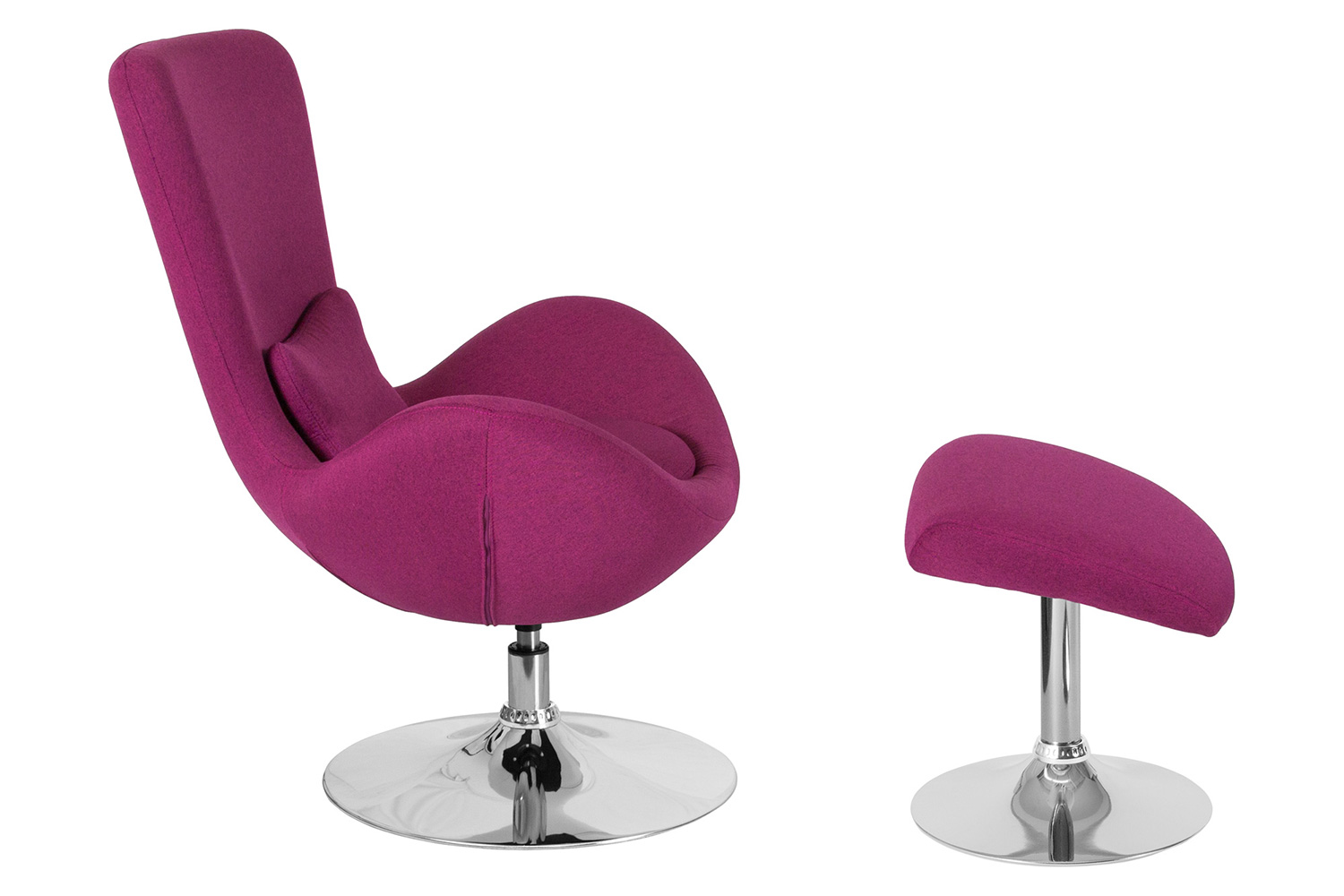 BLNK™ Egg Series Fabric Side Reception Chair with Ottoman - Magenta