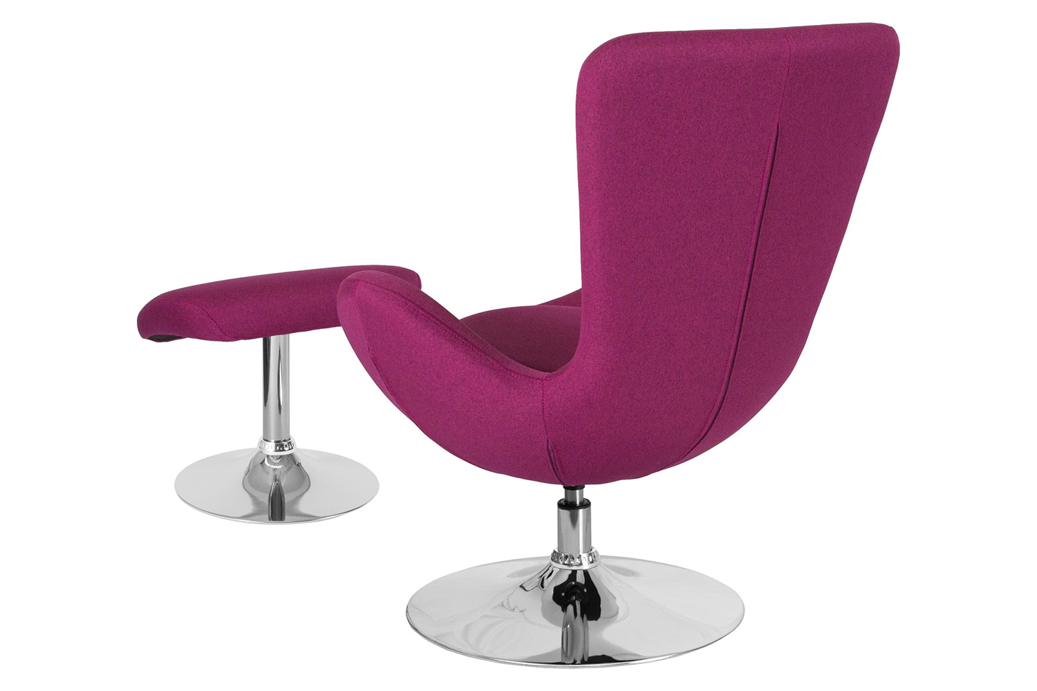 BLNK™ Egg Series Fabric Side Reception Chair with Ottoman - Magenta