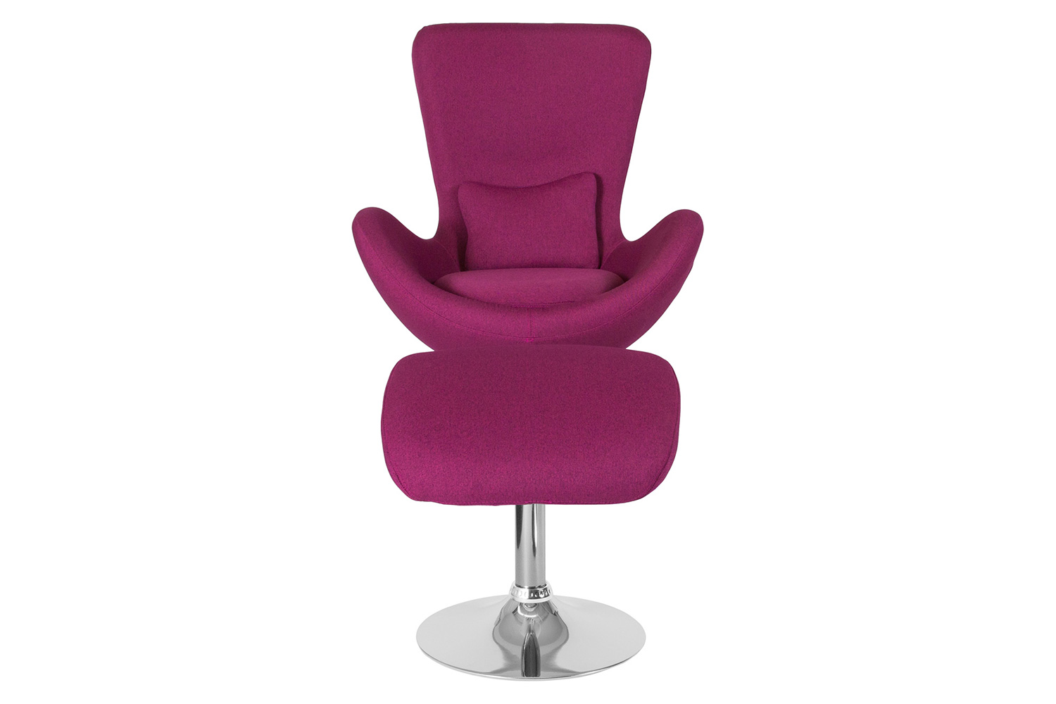 BLNK™ Egg Series Fabric Side Reception Chair with Ottoman - Magenta