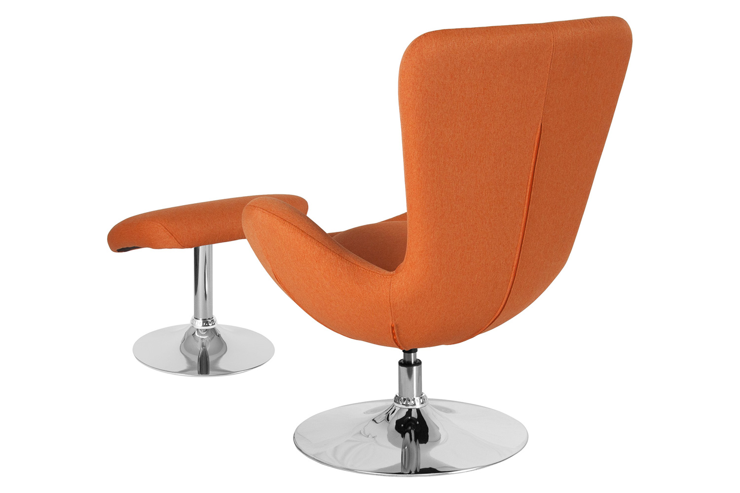 BLNK™ Egg Series Fabric Side Reception Chair with Ottoman - Orange