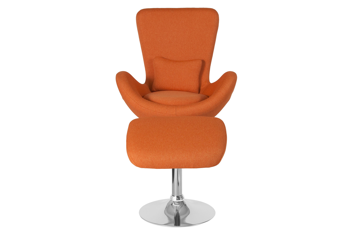 BLNK™ Egg Series Fabric Side Reception Chair with Ottoman - Orange