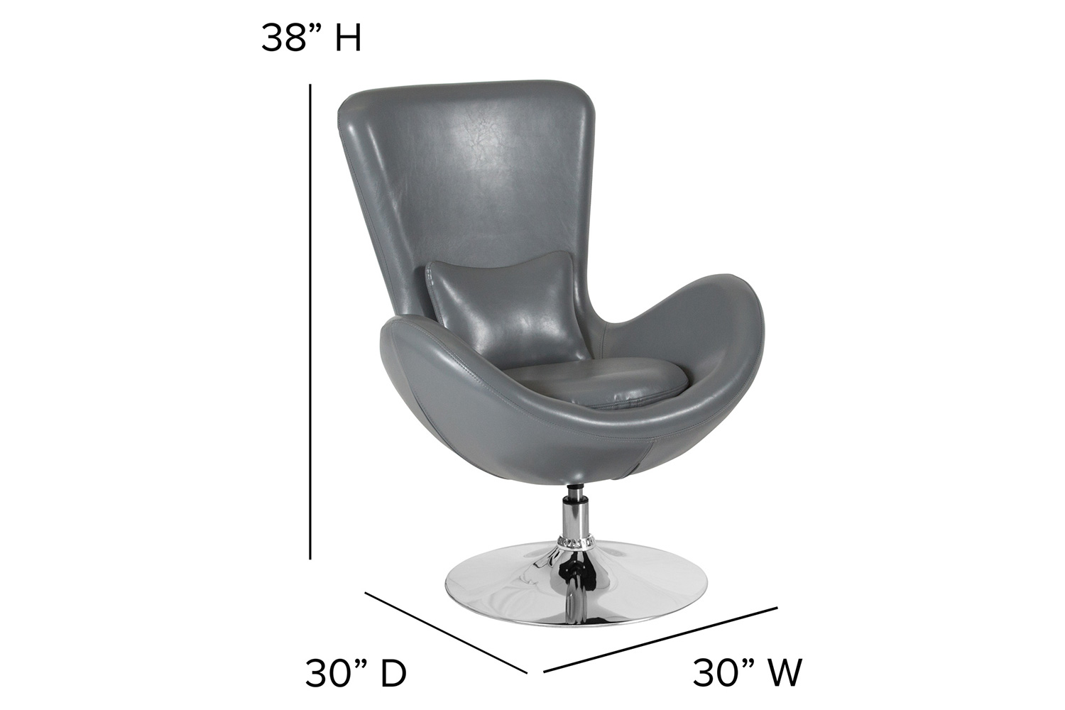 BLNK™ Egg Series LeatherSoft Side Reception Chair - Gray