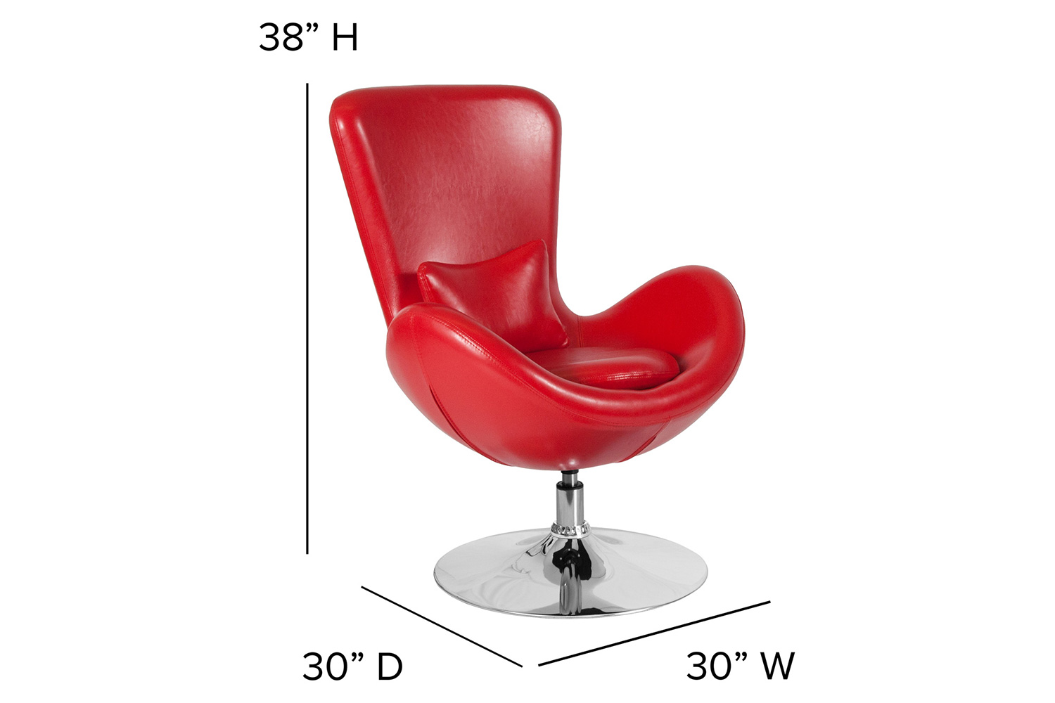 BLNK™ Egg Series LeatherSoft Side Reception Chair - Red