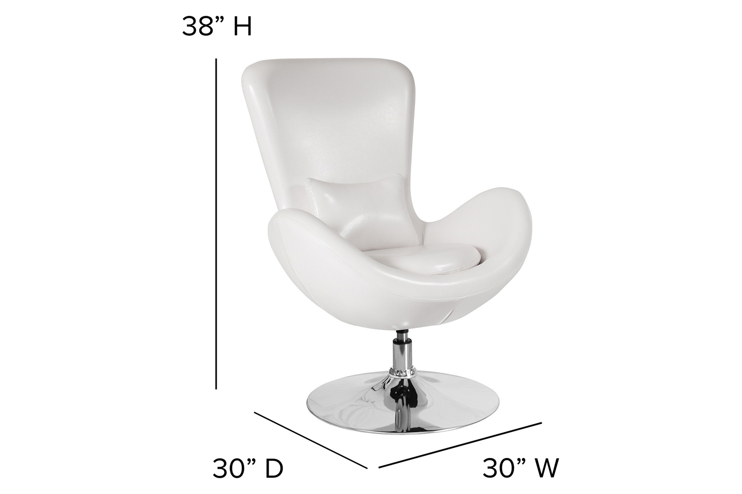 BLNK™ Egg Series LeatherSoft Side Reception Chair - White