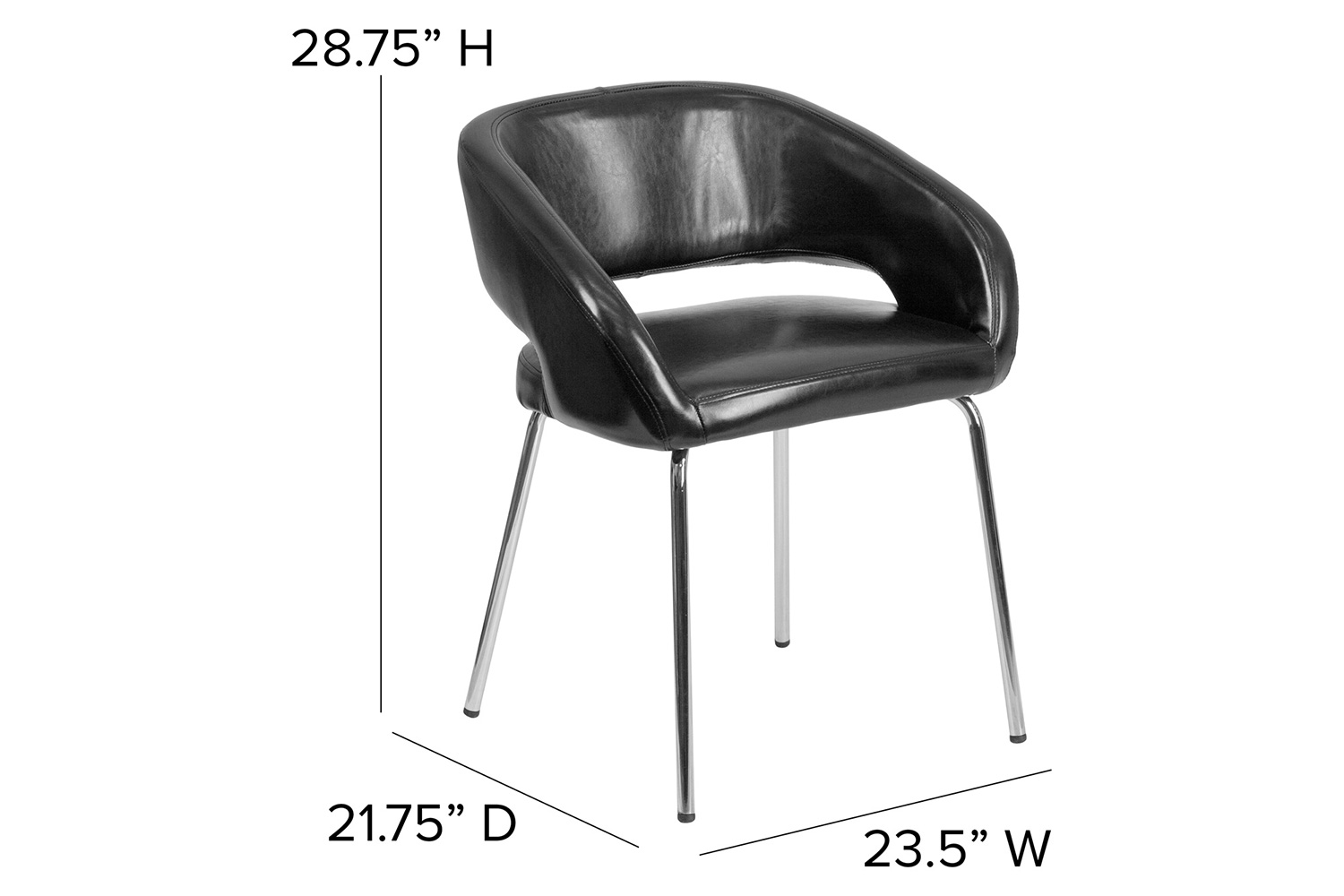 BLNK™ Fusion Series LeatherSoft Side Reception Chair - Black