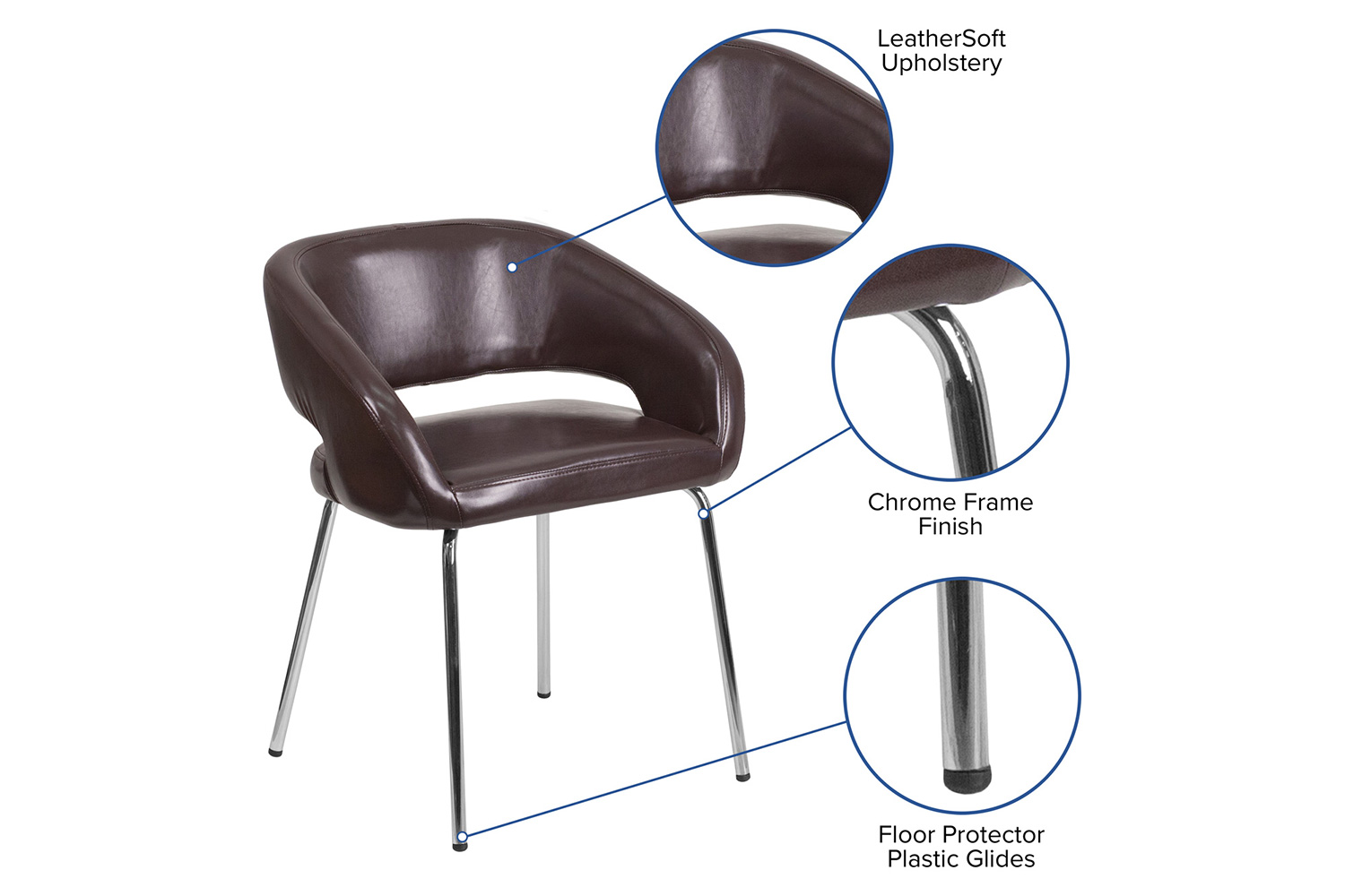 BLNK™ Fusion Series LeatherSoft Side Reception Chair - Brown