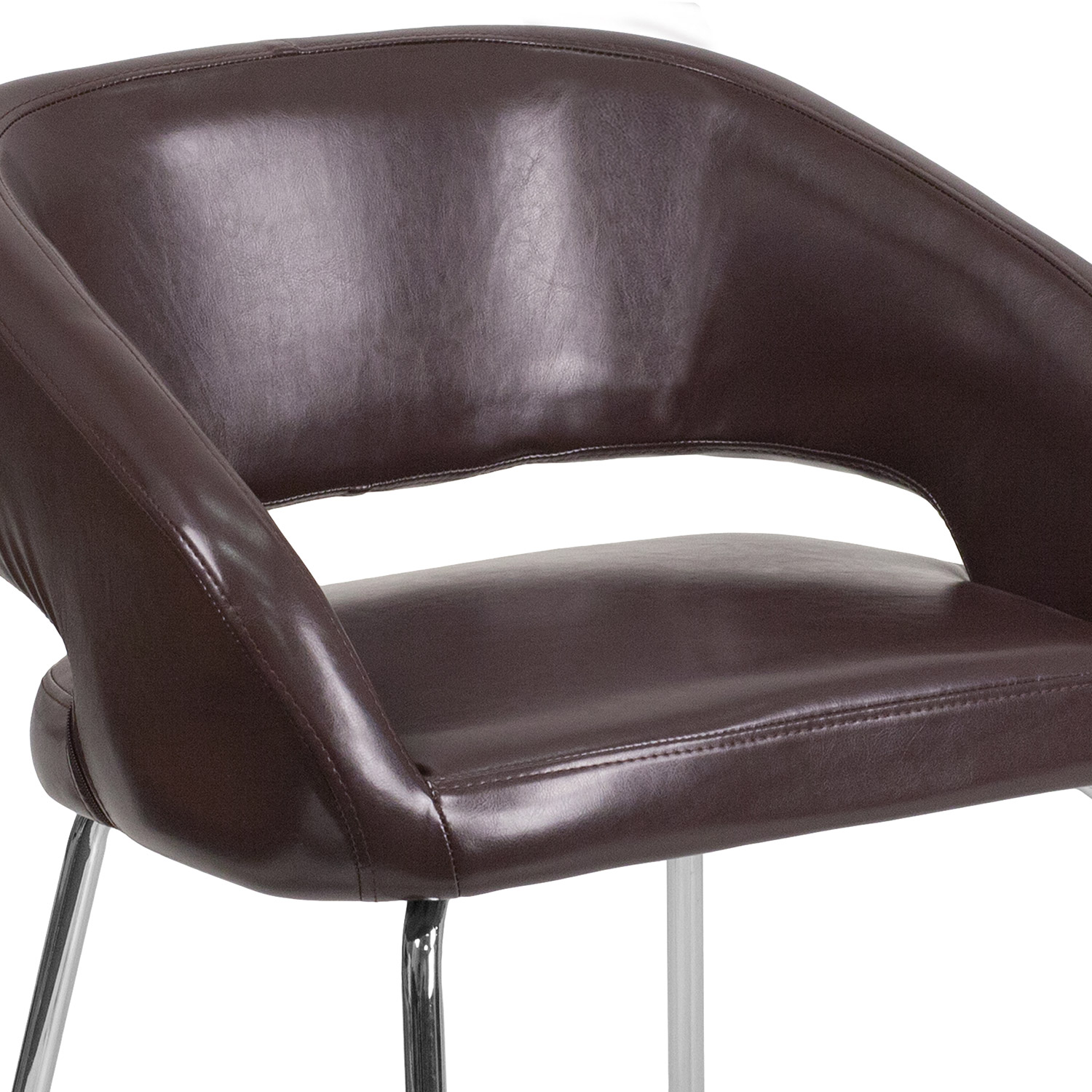 BLNK™ Fusion Series LeatherSoft Side Reception Chair - Brown