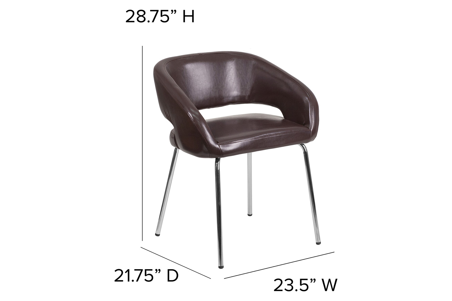 BLNK™ Fusion Series LeatherSoft Side Reception Chair - Brown