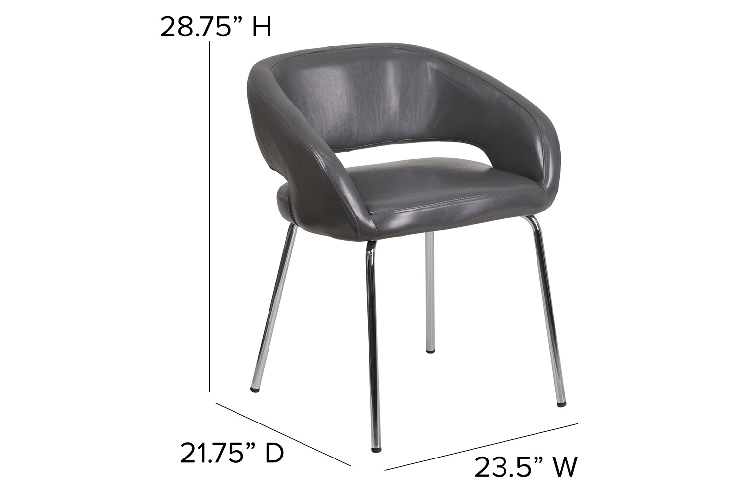 BLNK™ Fusion Series LeatherSoft Side Reception Chair - Gray