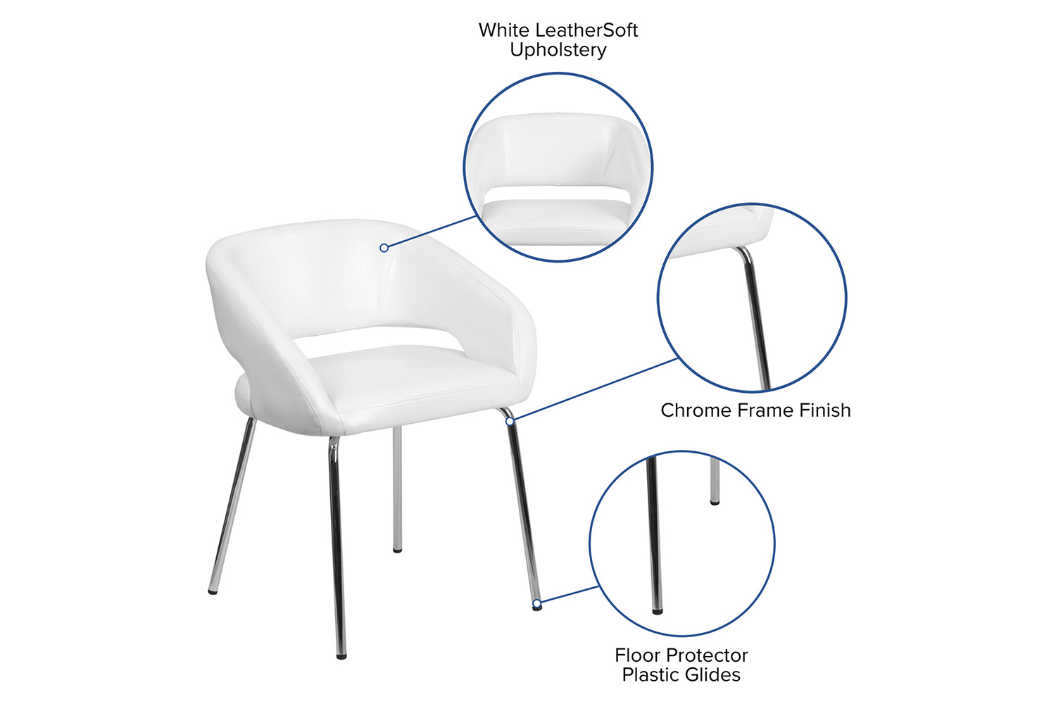 BLNK™ Fusion Series LeatherSoft Side Reception Chair - White