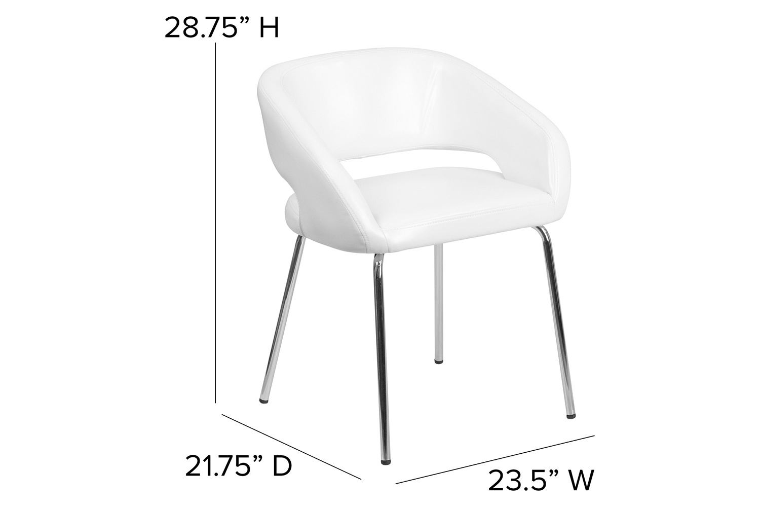 BLNK™ Fusion Series LeatherSoft Side Reception Chair - White