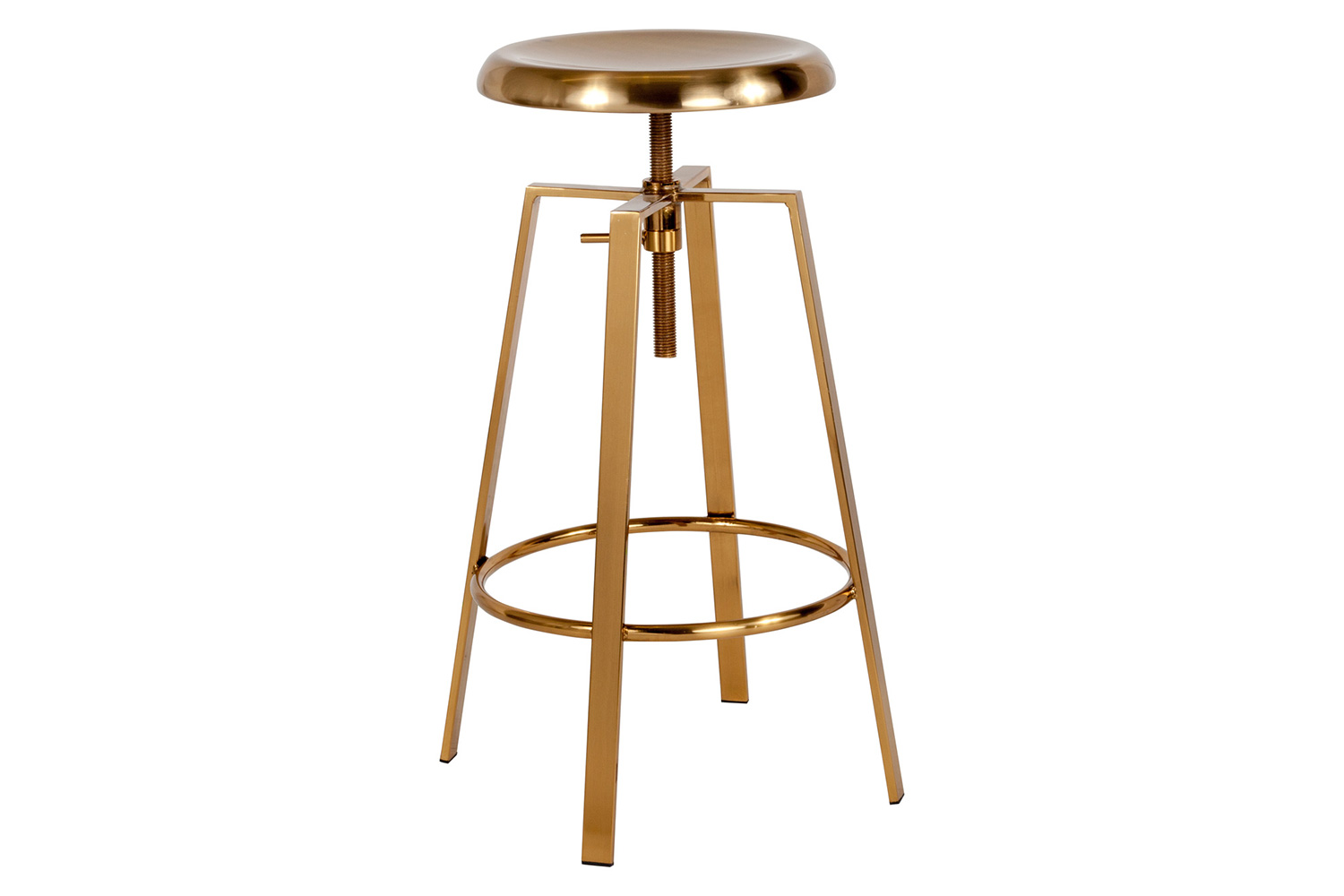 BLNK Toledo Industrial Style Bar Stool with Swivel Lift Adjustable Height Seat - Gold