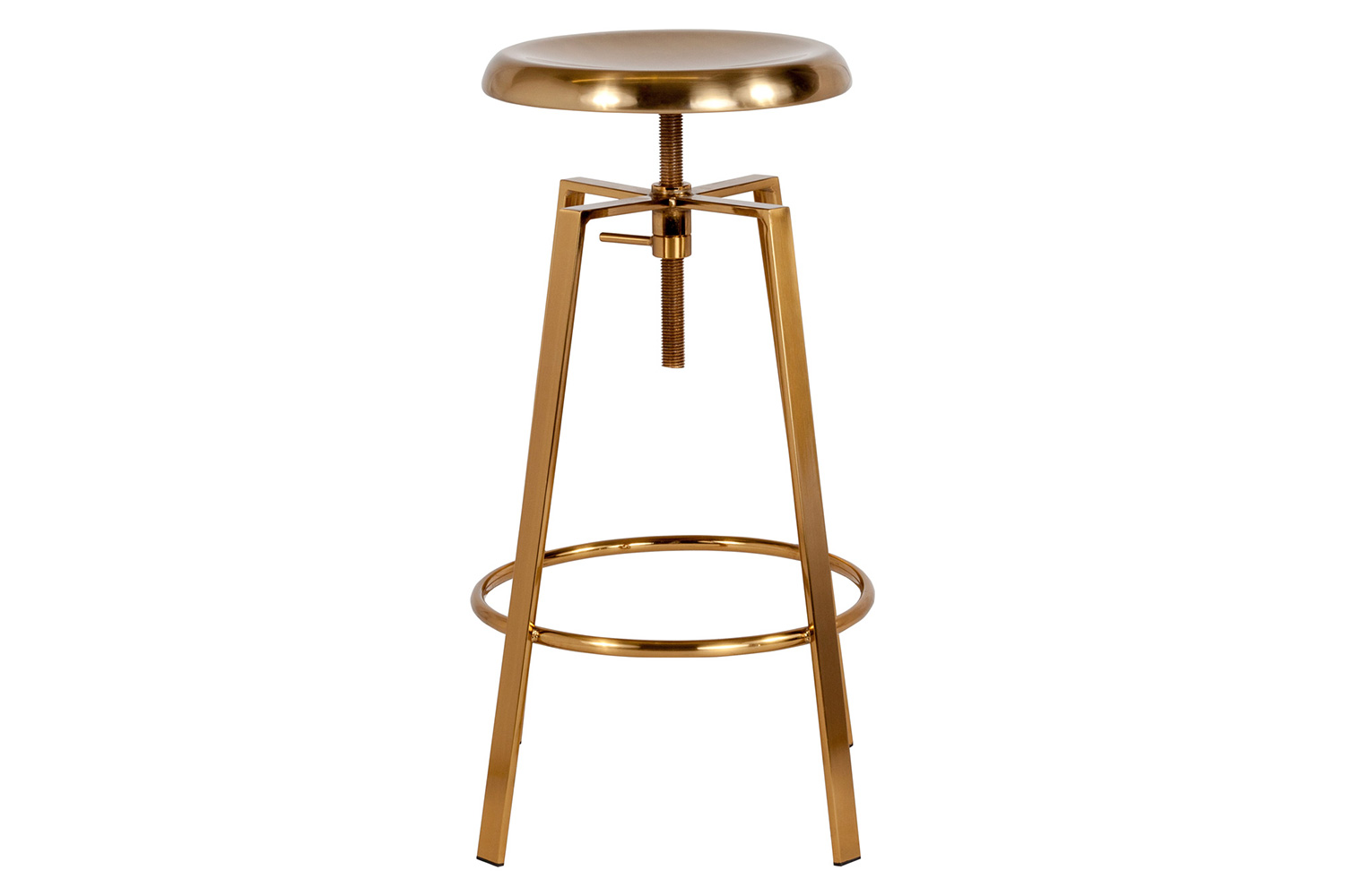 BLNK Toledo Industrial Style Bar Stool with Swivel Lift Adjustable Height Seat - Gold