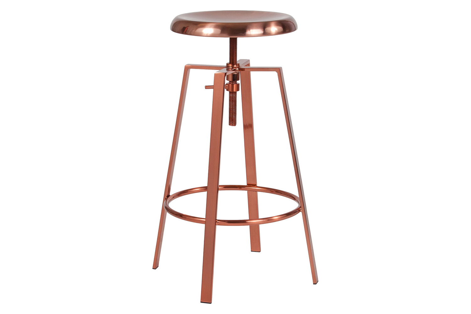 BLNK Toledo Industrial Style Bar Stool with Swivel Lift Adjustable Height Seat - Rose Gold