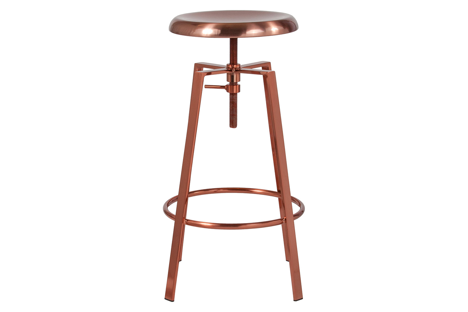 BLNK Toledo Industrial Style Bar Stool with Swivel Lift Adjustable Height Seat - Rose Gold